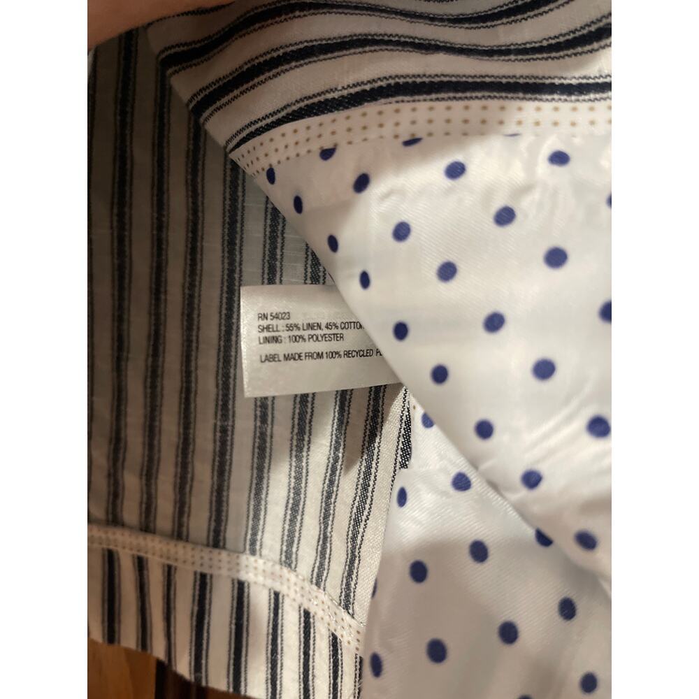 GAP Jacket 6 WASHED LINEN
Unstructured STRIPED Blazer
Navy White 2-Button size 8 - Picture 7 of 9